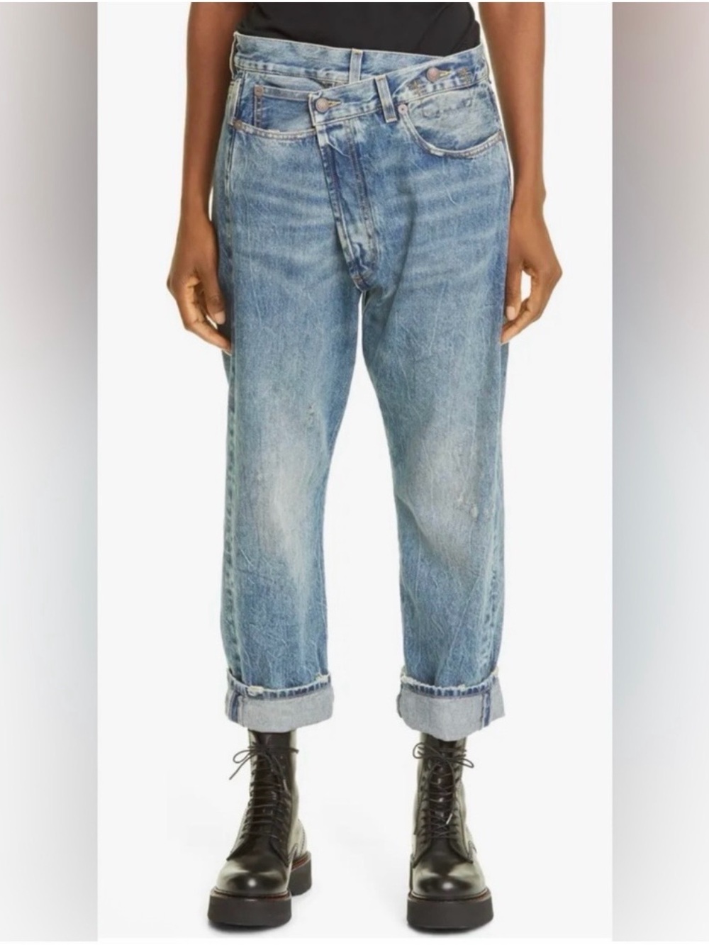 R13 Light Blue Washed Straight Jeans - Picture 2 of 14